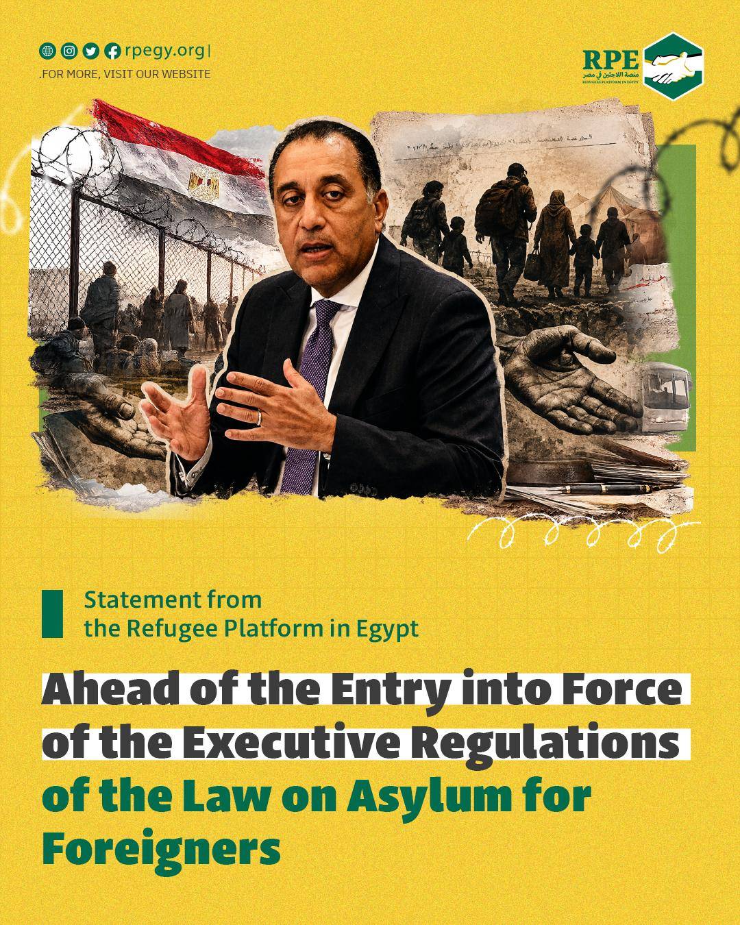 Statement from the Refugee Platform in Egypt Ahead of the Entry into